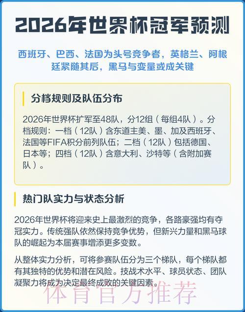 2026年世界杯权威预测官方完整指南 2026年世界杯权威预测官方完整指南